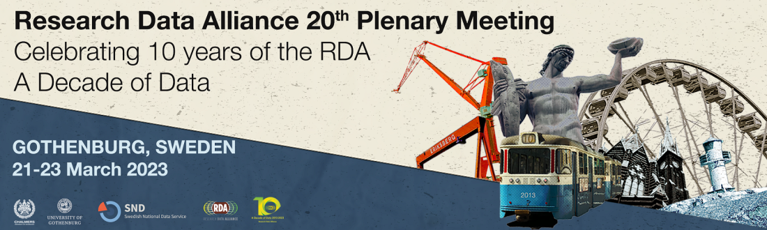 Banner RDA Plenary 20 i Göteborg 21-23 mars 2023.