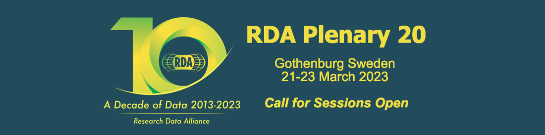 Logo RDA Plenary 20 in Gothenburg 21-23 March 2023